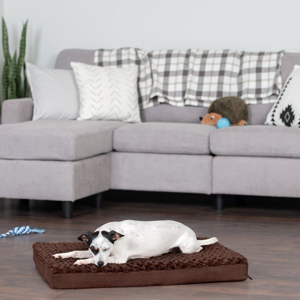 FurHaven NAP Ultra Plush Full Support Orthopedic Deluxe Dog & Cat Bed, Chocolate, Medium slide 1 of 10