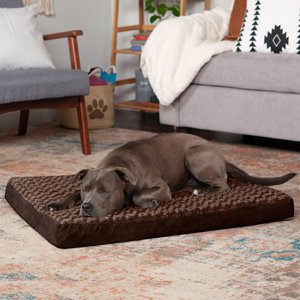 FurHaven NAP Ultra Plush Full Support Orthopedic Deluxe Dog & Cat Bed, Chocolate, Large