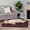 FurHaven NAP Ultra Plush Full Support Orthopedic Deluxe Dog & Cat Bed, Chocolate, Jumbo