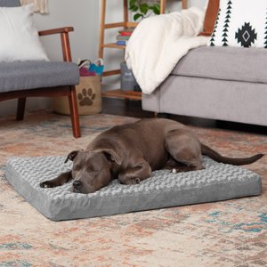 FurHaven NAP Ultra Plush Full Support Orthopedic Deluxe Dog & Cat Bed, Gray, Large