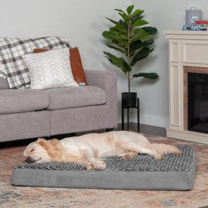 FurHaven NAP Ultra Plush Full Support Orthopedic Deluxe Dog & Cat Bed, Gray, Jumbo