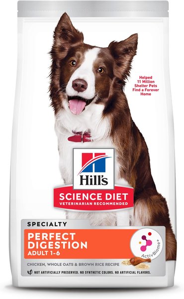 Hill's Science Diet Adult Perfect Digestion Chicken, Brown Rice, & Whole Oats Recipe Dry Dog Food, 3.5-lb bag slide 1 of 9