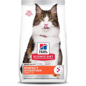 Hill's Science Diet Adult Perfect Digestion Chicken, Barley, & Whole Oats Recipe Dry Cat Food, 3.5-lb bag