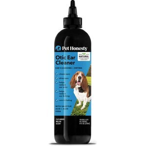 Pet Honesty Otic Ear Cleaner Ear Cleansing & Drying Cucumber Melon Scent Dog Ear Cleaner, 8-oz bottle