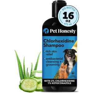 PetHonesty Chlorhexidine Antibacterial Shampoo Itchy Skin Relief Supplement for Dogs, 16-oz bottle