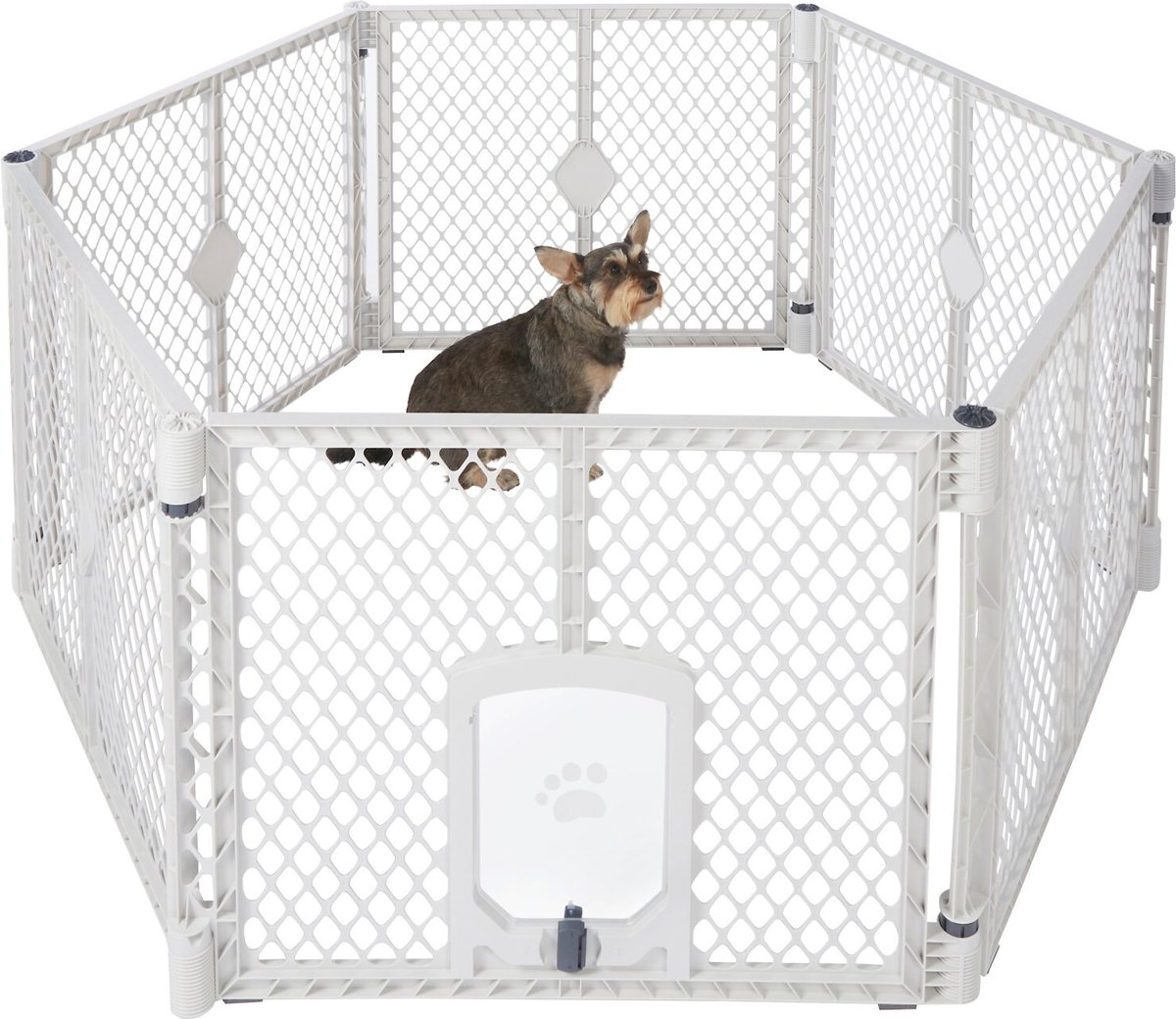 White dog outlet playpen