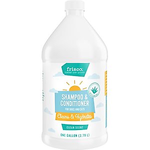 Frisco 2-in-1 Dog & Cat Shampoo & Conditioner, Clean Scent, 1-gal bottle