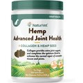 NaturVet Hemp Advanced Joint Health Glucosamine, Chondroitin & MSM Plus Collagen, Extra Joint Support Dog Supplement, 120 count