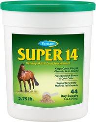 Farnam Super 14 Healthy Skin & Coat Granules Horse Supplement, 2.75-lb tub slide 1 of 8