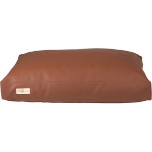 B&G Martin Faux Leather Poly Fill Cushion Insert Dog & Cat Bed, Dark Brown, Large