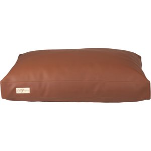 B&G Martin Faux Leather Poly Fill Cushion Insert Dog & Cat Bed, Dark Brown, X-Large