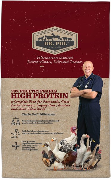 Dr. Pol High Protein 28% Poultry Pearls Complete Bird Feed, 30-lb bag slide 1 of 5