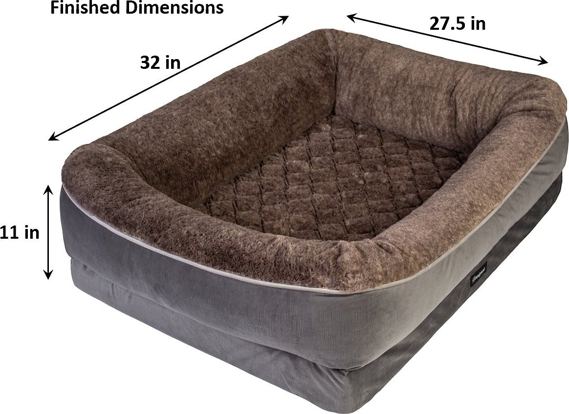 BEAUTYREST Ultra Plush Cuddler Dog & Cat Bed, Gray, Medium
