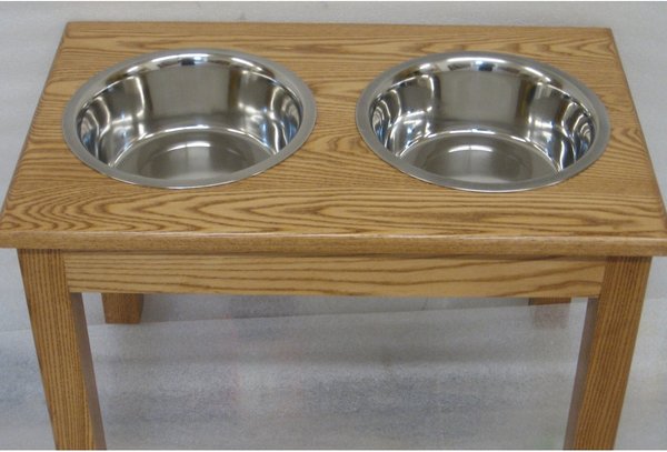 Classic Pet Beds Elevated Double Bowl Dog & Cat Diner, Walnut, 12-cup slide 1 of 1