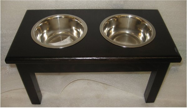 Classic Pet Beds Elevated Double Bowl Dog & Cat Diner, Espresso, 8-cup slide 1 of 1