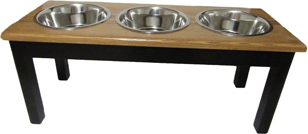 Classic Pet Beds Elevated Triple Bowl Dog & Cat Diner, Espresso/Walnut, 4-cup slide 1 of 1