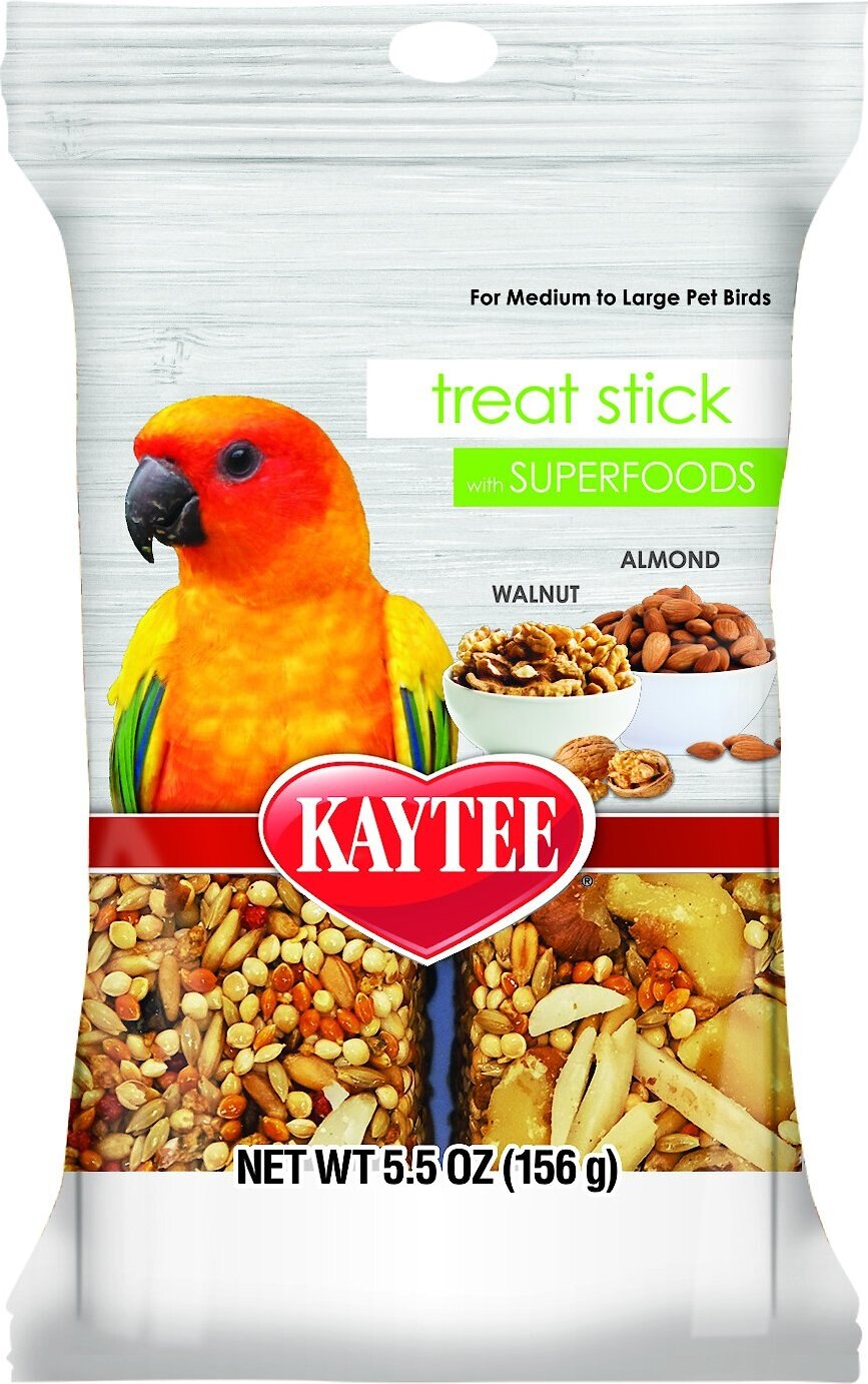 KAYTEE Avian Superfood Treat Stick Almond & Walnut Bird Treat, 5.5oz