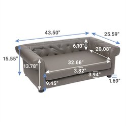 Frisco Leatherette Sofa Pet Bed, Dark Gray, Large slide 2 of 3