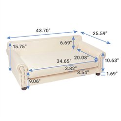 Frisco Sofa Pet Bed with Removable Cover, Beige, Large slide 2 of 3
