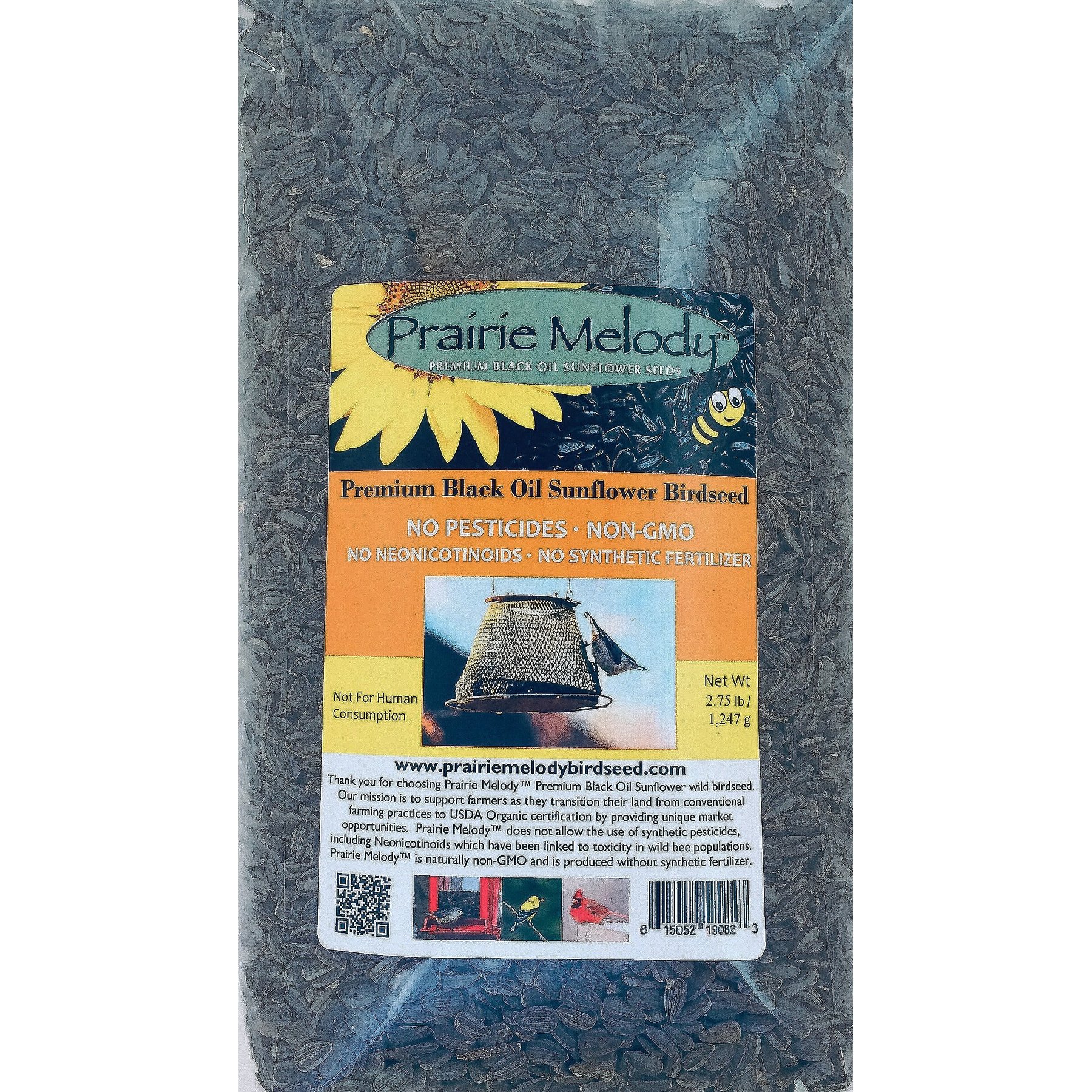Prairie Melody Pesticide Free Premium Black Oil Sunflower Bird Food