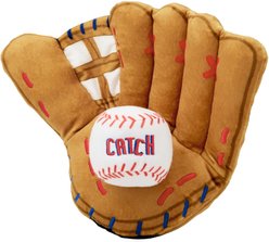 Frisco Baseball Mitt & Ball Interactive Plush Squeaky Dog Toy, Medium/Large
