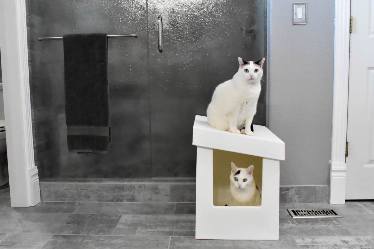 KITANGLE Slope Style Cat Litter Box, XLarge, White