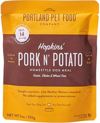 Portland Pet Food Company Hopkins' Pork N' Potato Homestyle Wet Dog Food Topper, 9-oz pouch, case of 4 slide 1 of 9