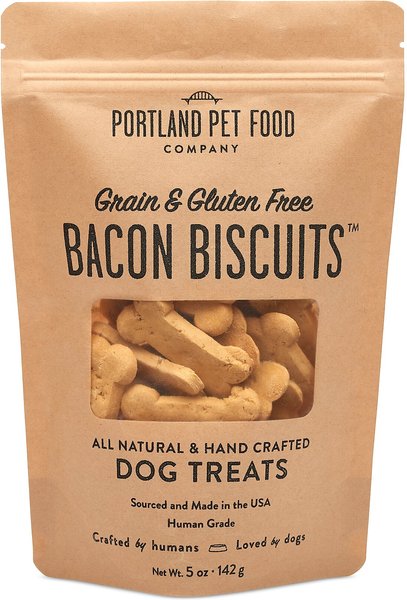 Portland Pet Food Company Bacon Biscuits Grain-Free & Gluten-Free Dog Treats, 5-oz bag slide 1 of 4