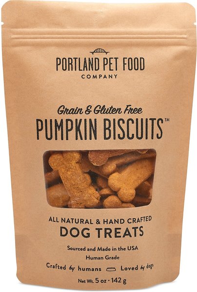 Portland Pet Food Company Pumpkin Biscuits Grain-Free & Gluten-Free Dog Treats, 5-oz bag slide 1 of 4