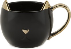 Pinky Up Chloe Ceramic Cat Mug, 12-oz, Black