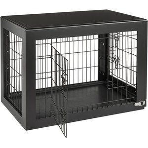 Frisco Double Door Furniture Style Dog Crate, Black, Medium