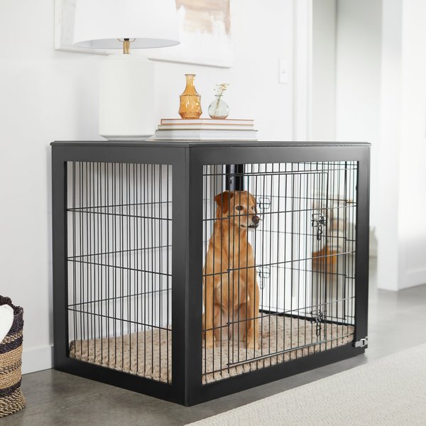 FRISCO Double Door Furniture Style Dog Crate, Brown, Large