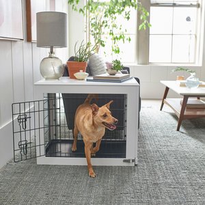 Frisco Double Door Furniture Style Dog Crate, White, Medium