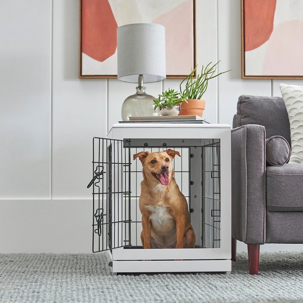 Frisco Double Door Furniture Style Dog Crate, White, Medium/Large slide 1 of 6