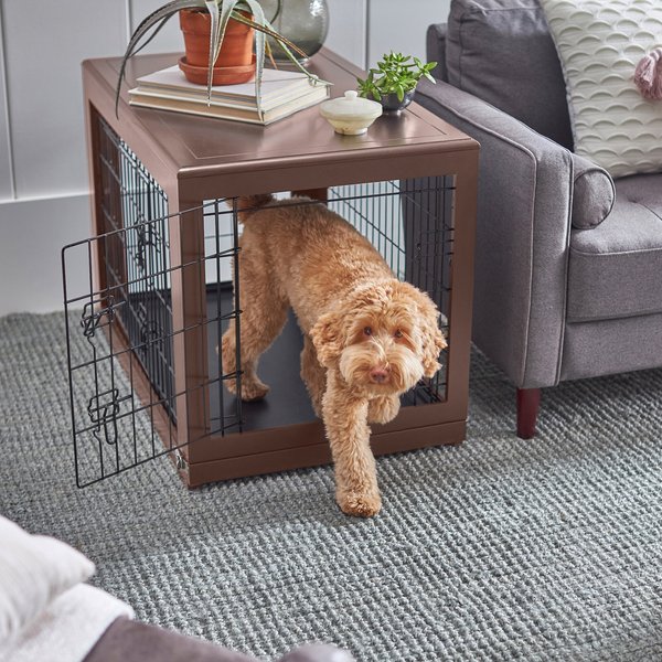 Frisco Double Door Furniture Style Dog Crate, Brown, Intermediate, 36-in L x 23-in W x 25-in H slide 1 of 6