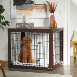 Frisco Double Door Furniture Style Dog Crate, Brown, Large