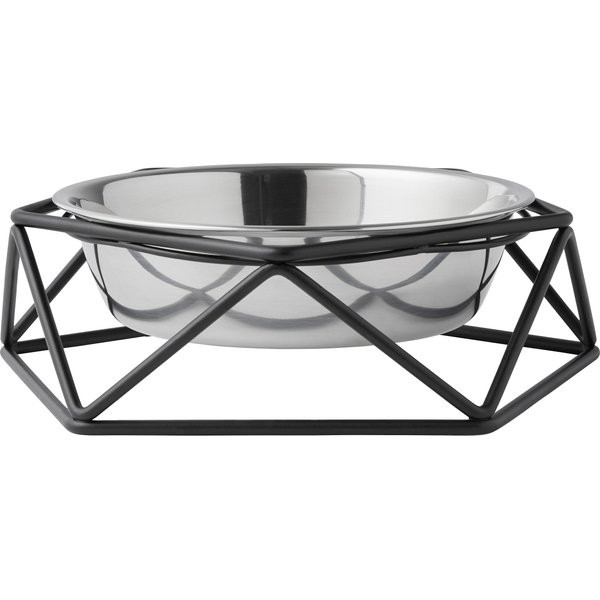 YML Wrought Iron Stand with Stainless Steel Double Dog Bowl, 2.5