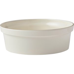 Frisco Gold Trim Melamine Dog & Cat Bowl, Cream, 4 Cup
