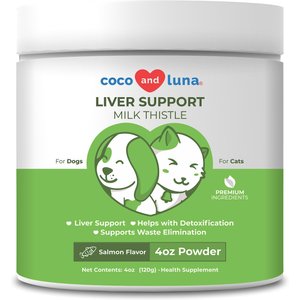 Coco & Luna Liver Support Organic Milk Thistle Salmon Flavor Powder Dog & Cat Supplement, 4-oz jar