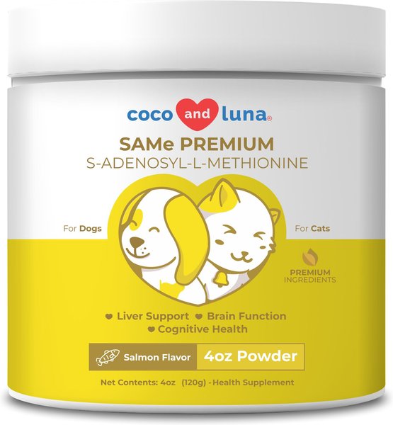 Coco and Luna SAMe Premium Salmon Flavor Powder Dog & Cat Supplement, 4-oz jar slide 1 of 8