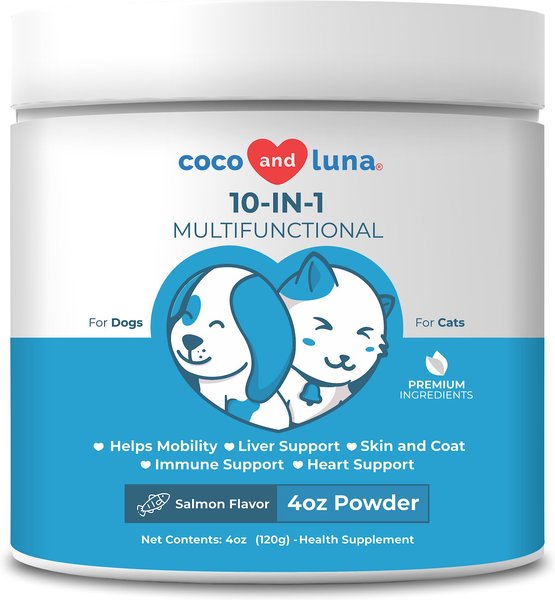 Vita Pet Life Coco & Luna Multivitamin 6-In-1 Salmon Flavor Powder Dog & Cat Supplement, 4-oz jar slide 1 of 8