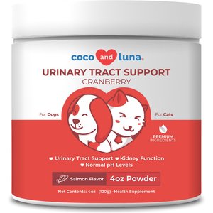 Coco and Luna Urinary Tract Support Cranberry Salmon Flavor Powder Dog & Cat Supplement, 4-oz jar