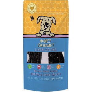 Honey I'm Home! Liver Sticks Natural Honey Coated Buffalo Liver Grain-Free Dog Treats, 4.76-oz bag