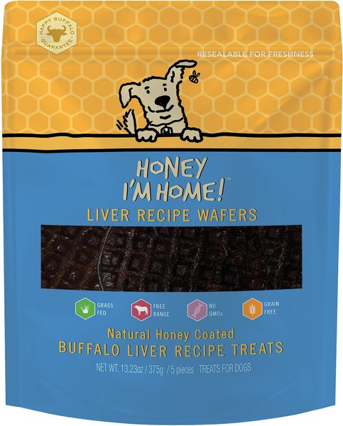 Honey I'm Home! Liver Recipe Wafers Buffalo Recipe Grain-Free Dog Treats, 5 count slide 1 of 4