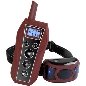 HOTSPOT PETS Ultimate Waterproof & Rechargeable 2000-ft Range Dog Training Collar, Burgundy/Black
