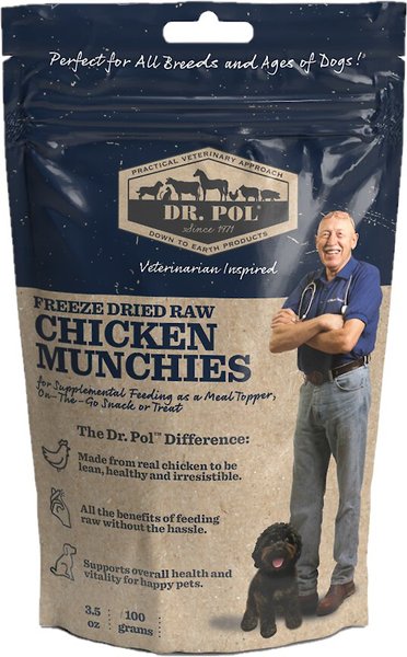 Dr. Pol Chicken Munchies Grain-Free Freeze-Dried Raw Dog Treats, 3.5-oz. bag slide 1 of 9