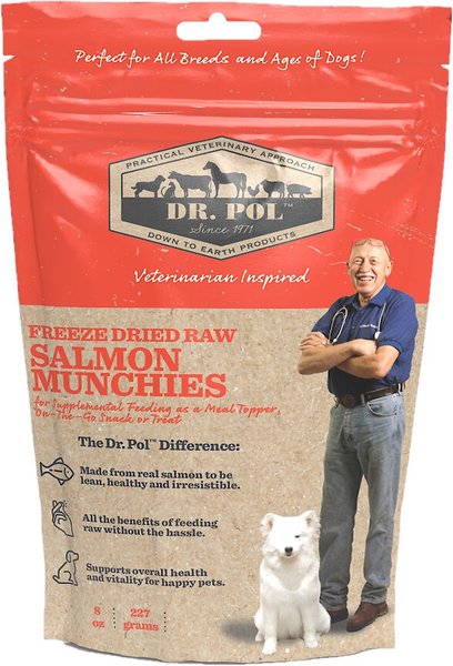 Dr. Pol Salmon Munchies Grain-Free Freeze-Dried Raw Dog Treats, 8-oz. bag slide 1 of 9