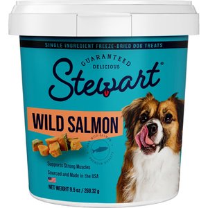 Stewart Wild Salmon Freeze-Dried Dog Treats, 9.5-oz tub