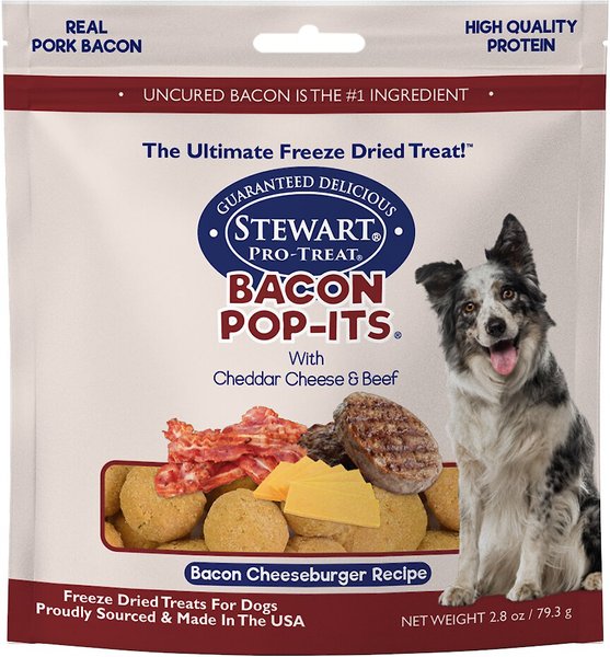 Stewart Pro-Treat Bacon Pop-Its Bacon Cheeseburger Recipe Freeze-Dried Dog Treats, 2.8-oz bag slide 1 of 5