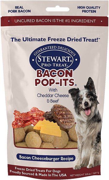 Stewart Pro-Treat Bacon Pop-Its Bacon Cheeseburger Recipe Freeze-Dried Dog Treats, 5.8-oz bag slide 1 of 5